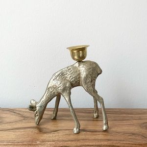 Brass Deer Candle Stick Holder